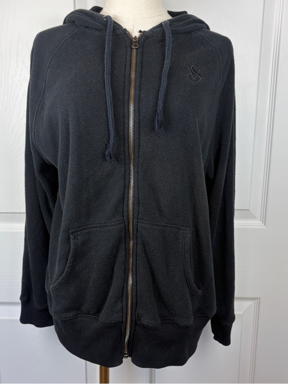 Victoria’s Secret Black Hooded Zip-Up Sweater